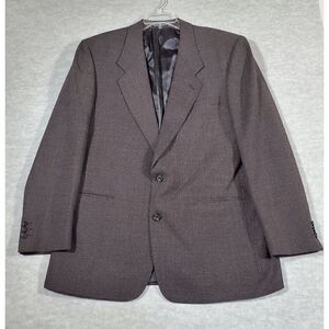 Yves Saint Laurent Coat Mens 46 Gray Brown Blazer Worsted Wool Single Breasted